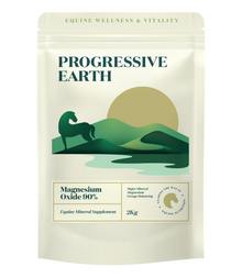 Magnesium Oxide 90% 2kg pouch for horses, front of pack