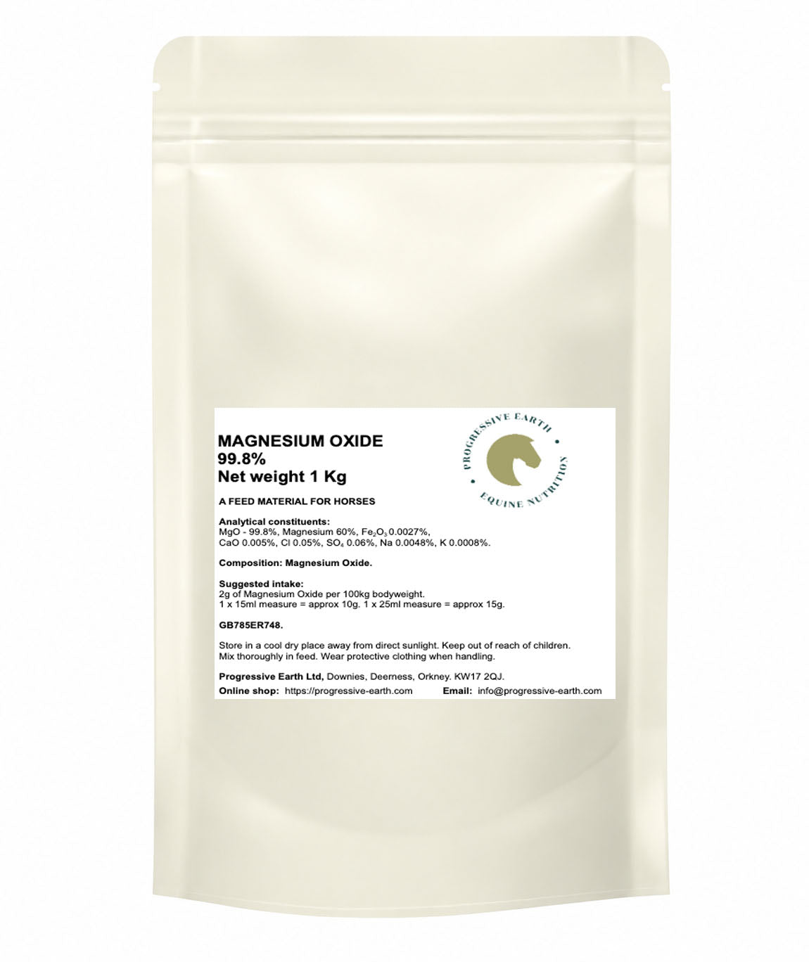 Magnesium Oxide 99.7–99.8% | Pharmaceutical Grade Magnesium for Horses