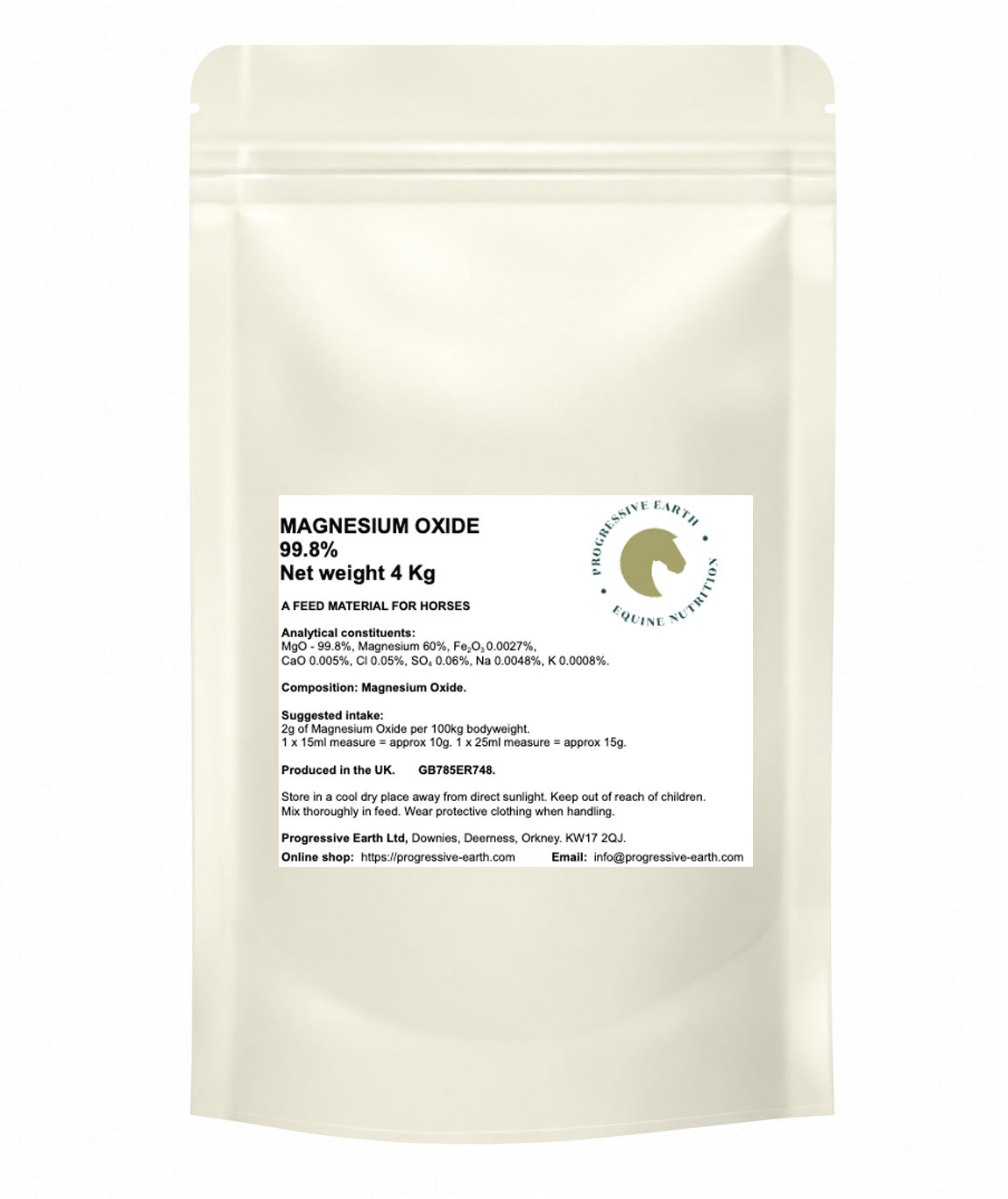 Magnesium Oxide 99.7–99.8% | Pharmaceutical Grade Magnesium for Horses