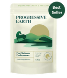 Progressive Earth equine supplement package with a scenic design and 'Best Seller' label.