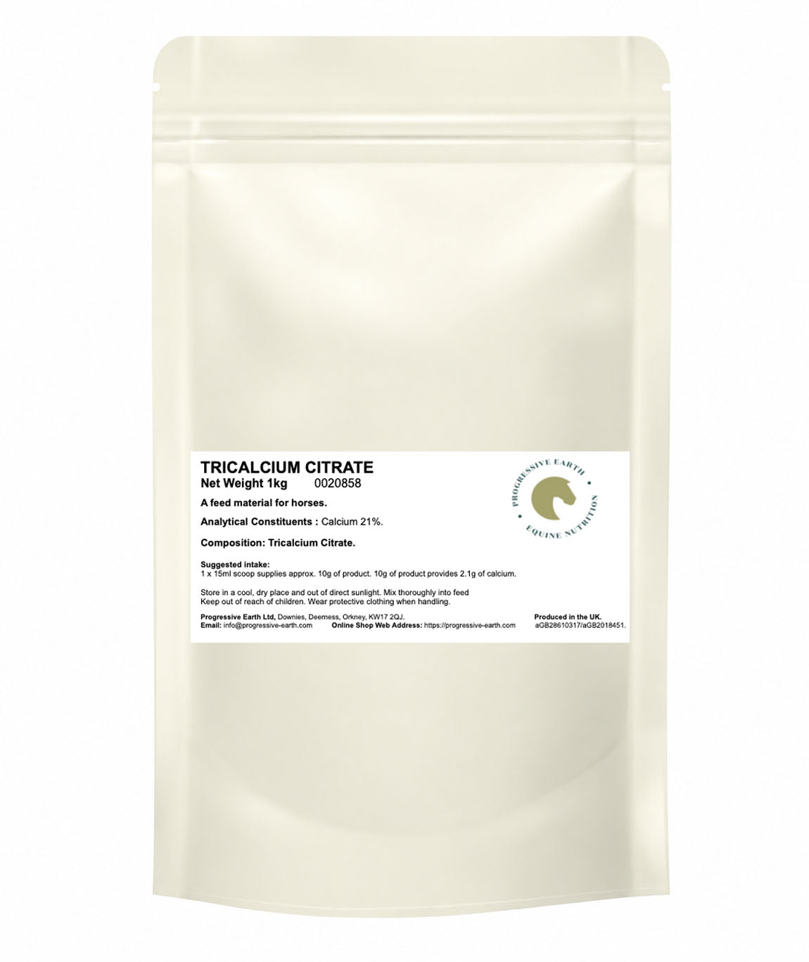 Tricalcium Citrate | Highly Absorbable Chelated Calcium for Horses | 21% Elemental Calcium