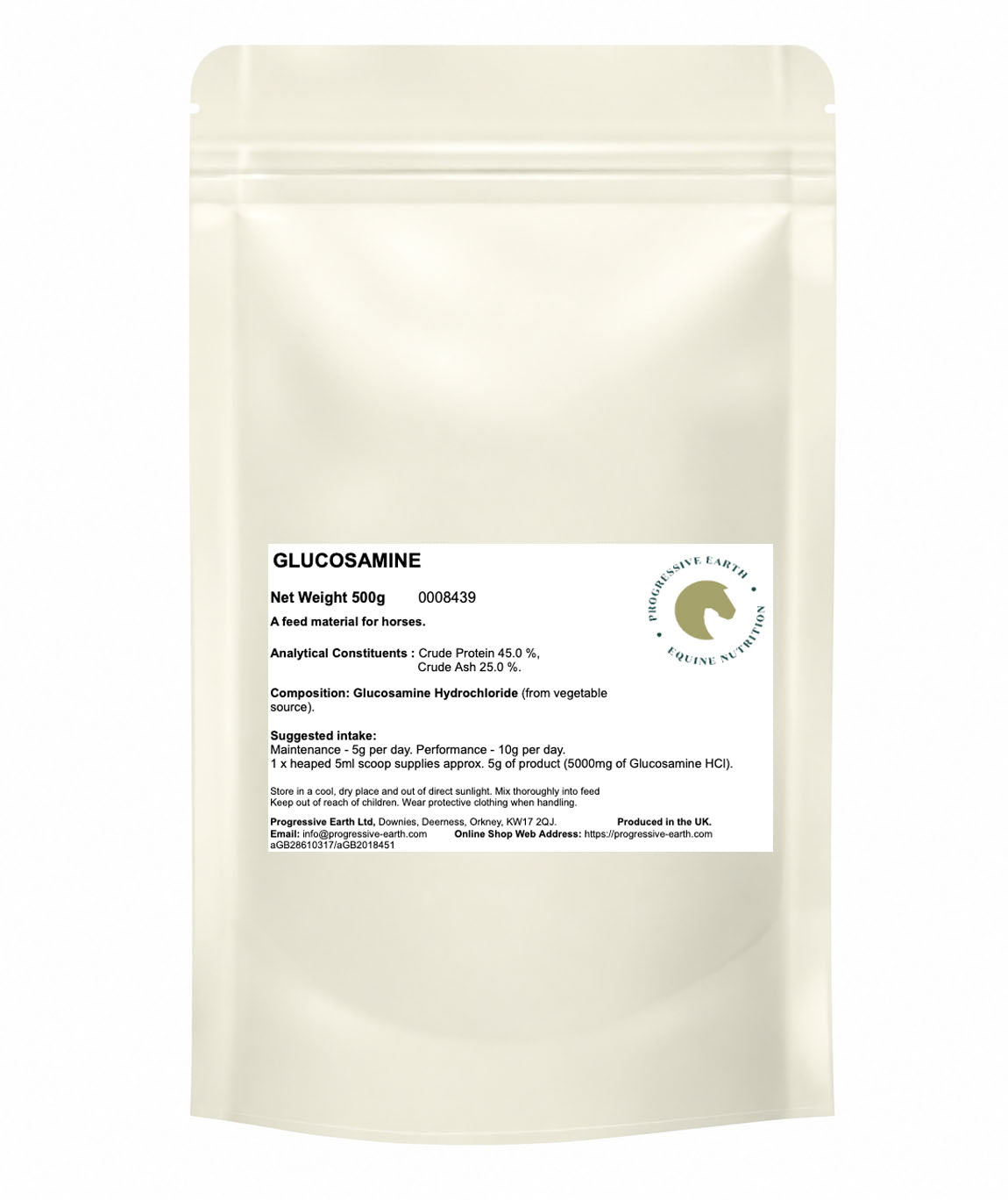 Glucosamine Hydrochloride (HCL) Vegetarian | Plant-Based Joint & Cartilage Supplement for Horses | Shellfish-Free