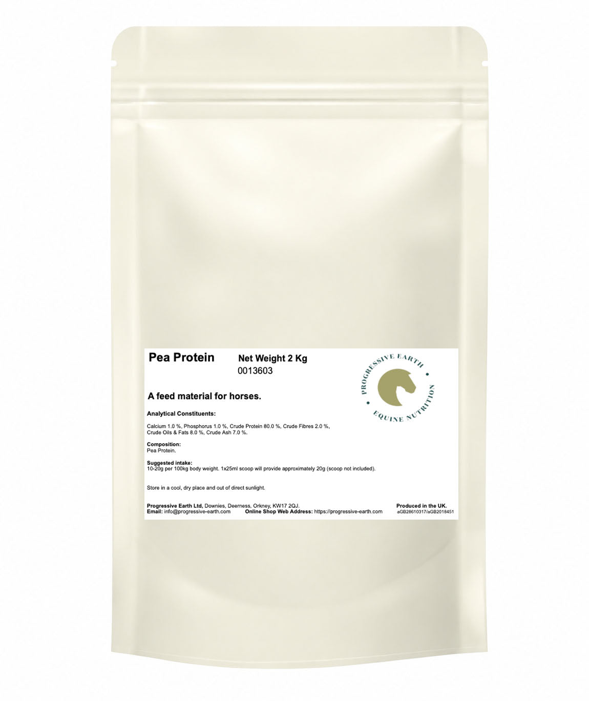 Pea Protein Isolate 80% | Natural Horse Protein Supplement | Low Sugar & Starch 0.5% | BCAAs