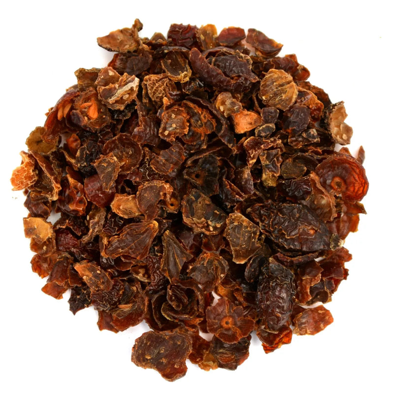 rosehip-shells on a white background